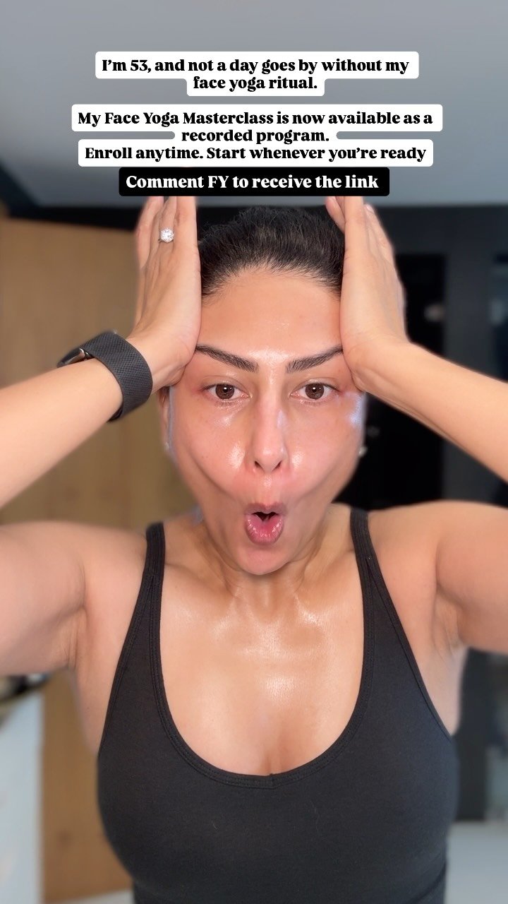 Face yoga is part of my everyday ritual. I make time to stretch and mobilise my facial muscles, release tension and brin